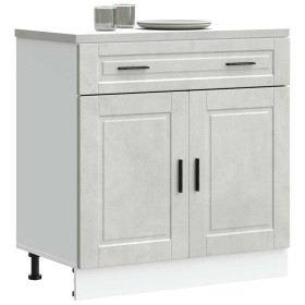 Mueble bajo de cocina porto gris cemento madera